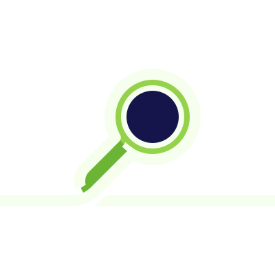 Cartoon magnifying glass icon